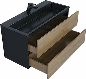 Тумба под умывальник подвесная Uperwood Barsa 100 дуб сонома/чёрный матовый 293020540 Тумба под умывальник подвесная Uperwood Barsa 100 дуб сонома/чёрный матовый 293020540, 3