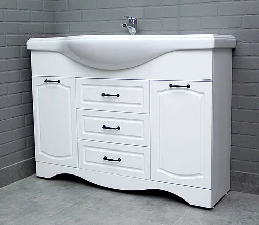 Тумба-умывальник напольная Домино Rich 120 белое дерево DR6005T+4640021060957