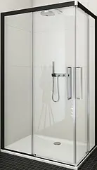 Душевое ограждение 900x900мм прозрачное стекло Roltechnik Exclusive Line ECS2L+ECS2P/900*900 black elox 560-900000L-05-02+560-900000P-05-02