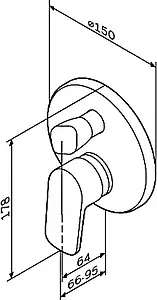 Смеситель для ванны скрытого монтажа Am.Pm Spirit хром F7085000 Смеситель для ванны скрытого монтажа Am.Pm Spirit хром F7085000, 2