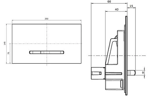 Клавиша смыва для унитаза Villeroy&amp;Boch ViConnect 92216168 кнопки/хром глянцевый, панель/стекло белый
