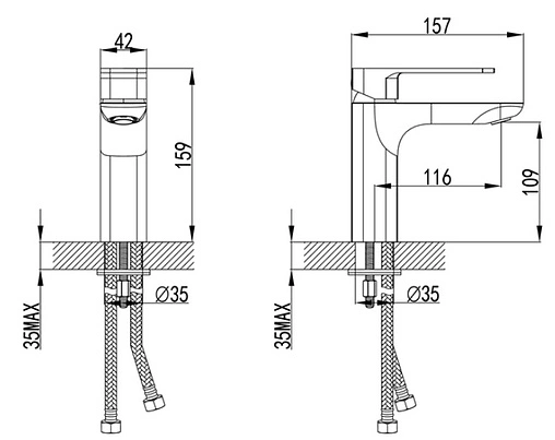 Смеситель для раковины IDDIS Slide белый матовый SLIWT00i01