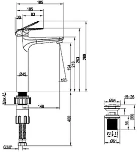 Смеситель для раковины Villeroy&Boch O.novo Start хром TVW10510511061 Смеситель для раковины Villeroy&Boch O.novo Start хром TVW10510511061, 2