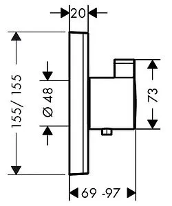Термостат для 1 потребителя Hansgrohe ShowerSelect Highflow хром 15760000 Термостат для 1 потребителя Hansgrohe ShowerSelect Highflow хром 15760000, 2