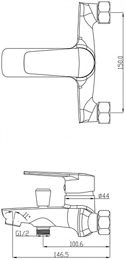 Смеситель для ванны Swedbe Mars хром 1730