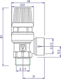 Клапан предохранительный ½&quot; 3 бар Valtec VT.496.N.0430, 2