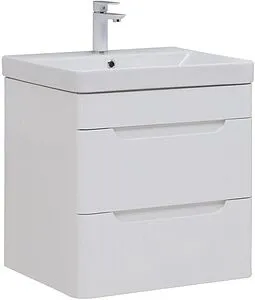 Тумба-умывальник подвесная Aquanet София 60 белый глянец 00288905+11060-KL, 1