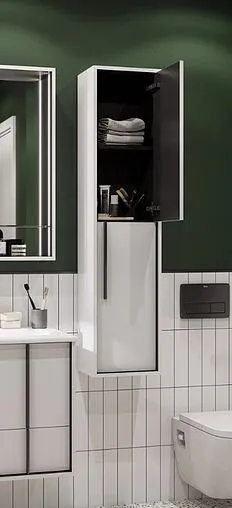 Шкаф-пенал подвесной Aquaton Ривьера 32 белый матовый 1A239203RVX20