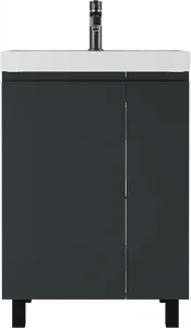 Тумба под умывальник напольная Домино Graffo 60 графит DGr2418T, 4