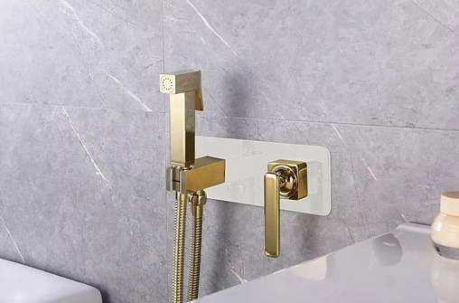 Гигиенический душ со смесителем Lemark Mista золото/белый LM6419WG