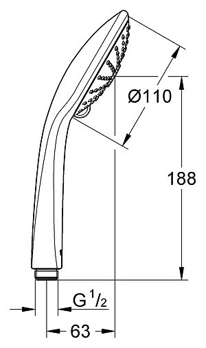 Лейка ручного душа Grohe Euphoria 110 Massage хром 27221000