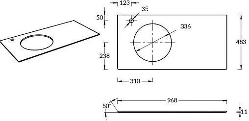 Столешница Kerama Marazzi Cono Onice 97 бежевый матовый CO2.VT279\97