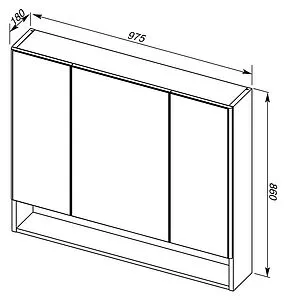Шкаф-зеркало Aquanet Виго 100 сине-серый 00183359 Шкаф-зеркало Aquanet Виго 100 сине-серый 00183359, 2