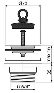 Выпуск для мойки AlcaPlast полированная сталь A33 Выпуск для мойки AlcaPlast полированная сталь A33, 2