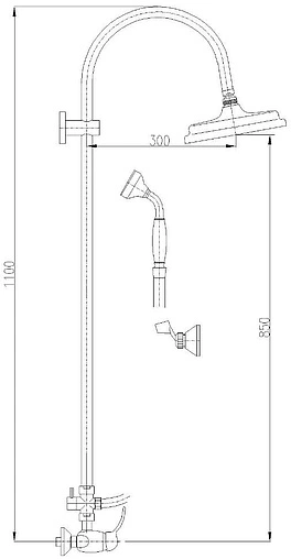 Душевая система со смесителем для душа Rav Slezak Labe хром L581.5/3 Душевая система со смесителем для душа Rav Slezak Labe хром L581.5/3