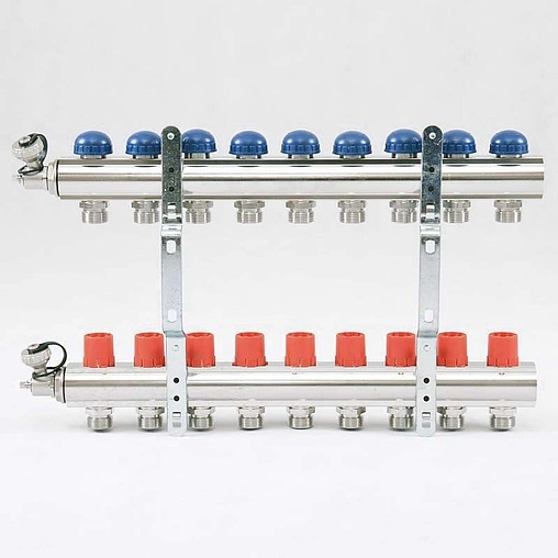 Группа коллекторная без расходомеров 9 отводов 1&quot;в/в x ¾&quot;ек Uni-fitt 441E4309