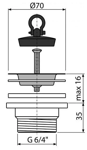 Выпуск для мойки AlcaPlast полированная сталь A33