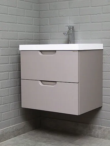 Тумба под умывальник подвесной Домино Classica 60 серый тауп DD2501T