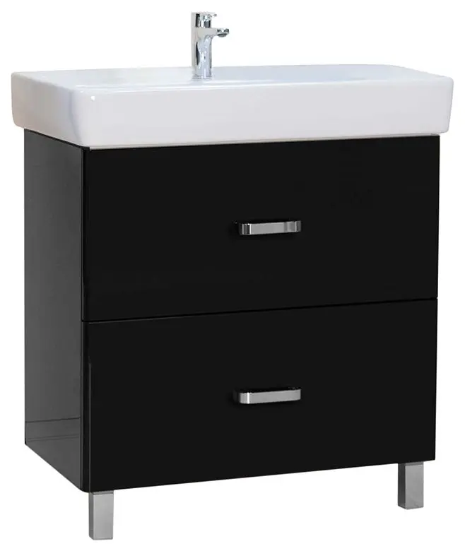 Тумба-умывальник напольная Aquaton Америна 80 H чёрный 1A1694K1AM950, 1