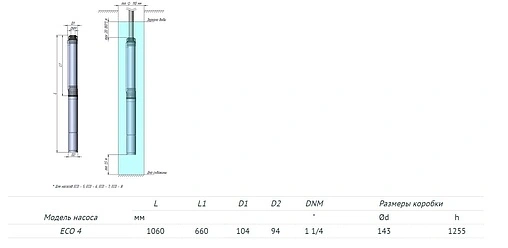 Насос скважинный центробежный 4" Unipump ECO-4 55211 Насос скважинный центробежный 4" Unipump ECO-4 55211