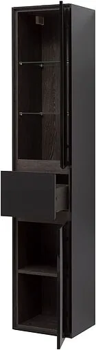 Шкаф-пенал подвесной Aquanet Милан 35 R чёрный глянец 00306377