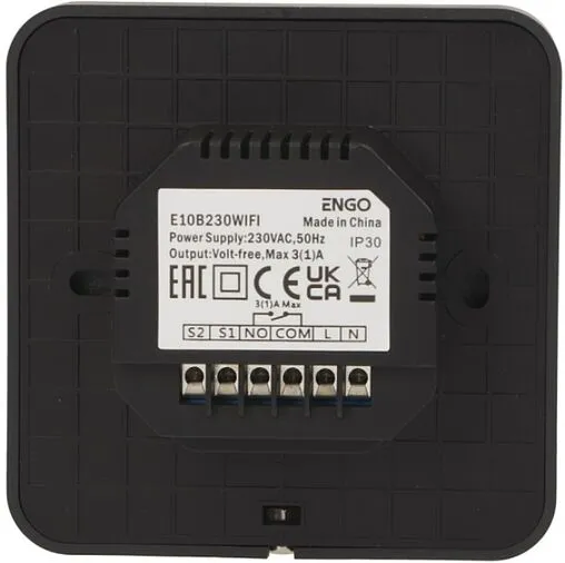 Проводной комнатный терморегулятор Wi-Fi ENGO черный E10-B