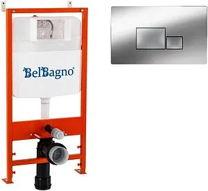 Инсталляция для подвесного унитаза Set 3 в 1 BelBagno BB026/BB071CR с кнопкой хром глянцевый Инсталляция для подвесного унитаза Set 3 в 1 BelBagno BB026/BB071CR с кнопкой хром глянцевый, 1