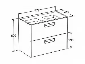 Тумба под умывальник подвесная Roca Gap 80 белый глянец ZRU9302877 Тумба под умывальник подвесная Roca Gap 80 белый глянец ZRU9302877, 2