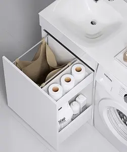 Тумба-умывальник напольная над стиральной машиной Aqwella Forma 55 R белый FOR0105KR+FOR.11.04.D-R Тумба-умывальник напольная над стиральной машиной Aqwella Forma 55 R белый FOR0105KR+FOR.11.04.D-R, 4