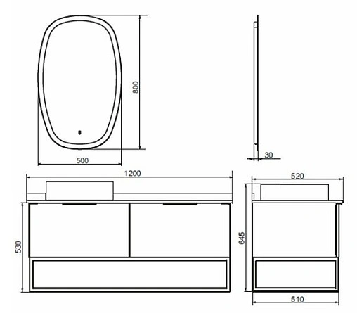 Тумба-умывальник подвесная Comforty Порто 120-1 дуб тёмно-коричневый/чёрный 00-00000828CF