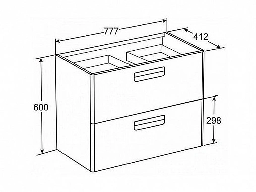 Тумба под умывальник подвесная Roca Gap 80 белый глянец ZRU9302877