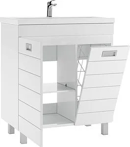 Тумба-умывальник напольный Домино Cube 75 белый DC5003T+4627173210102, 4