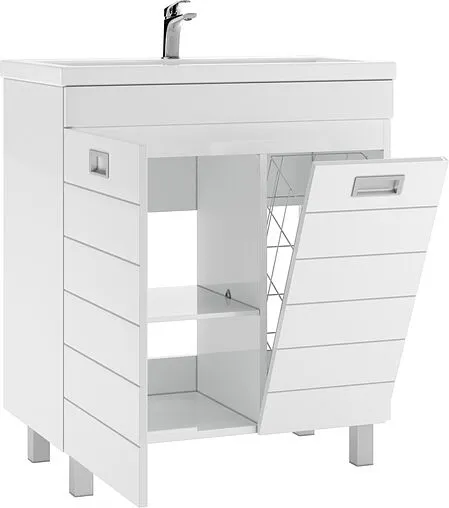 Тумба-умывальник напольная Домино Cube 75 белый DC5003T+4627173210102