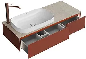 Тумба-умывальник подвесная Kerama Marazzi Magica 120 венецианский красный матовый MA.120.2\VR.M+MA.wbi.65+, 3