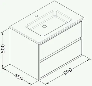Тумба-умывальник подвесная ISVEA Pro 90 белый 21MGS001190I+10SL50091SV Тумба-умывальник подвесная ISVEA Pro 90 белый 21MGS001190I+10SL50091SV, 2