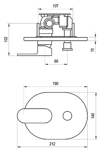 Смеситель для ванны скрытого монтажа Ravak Chrome CR 065.00 хром X070056