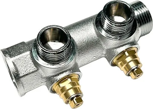 Коллектор регулирующий проходной 2 отвода ¾&quot;в/н x ½&quot;н Uni-fitt 414C3220