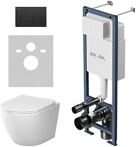 Комплект 6 в 1 Am.Pm Like Aquaspin IS110338.801900 с кнопкой черный матовый, 1