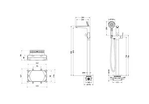 Смеситель для ванны напольный Aquatek Бетта чёрный матовый AQ1145MB Смеситель для ванны напольный Aquatek Бетта чёрный матовый AQ1145MB, 2