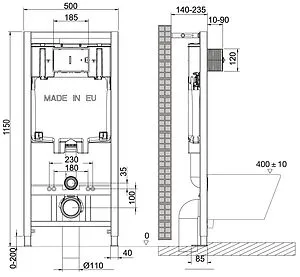Инсталляция для подвесного унитаза Lemark Peneda 9880001 Инсталляция для подвесного унитаза Lemark Peneda 9880001, 2