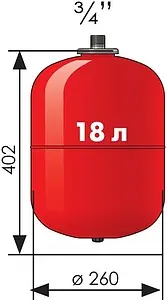 Расширительный бак Джилекс 18 П 5 бар 7819 Расширительный бак Джилекс 18 П 5 бар 7819, 2