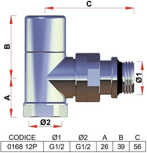 Вентиль запорный угловой ½" в/н Far TOP line серебро FL 0168 12P Вентиль запорный угловой ½" в/н Far TOP line серебро FL 0168 12P