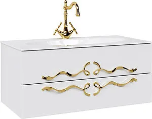 Тумба-умывальник подвесная Clarberg Due Amanti Т10/W 100 белый DUE0110W+DUER8GL+El.10.04.D Тумба-умывальник подвесная Clarberg Due Amanti Т10/W 100 белый DUE0110W+DUER8GL+El.10.04.D, 1