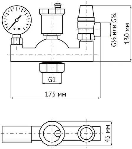 Группа безопасности котла до 50 кВт 1&quot; 3 бар UniPump 43580