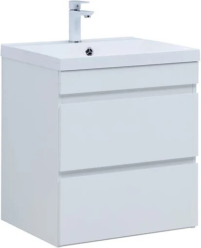 Тумба под умывальник подвесная Aquanet Нота New 58 белый глянец 00335417