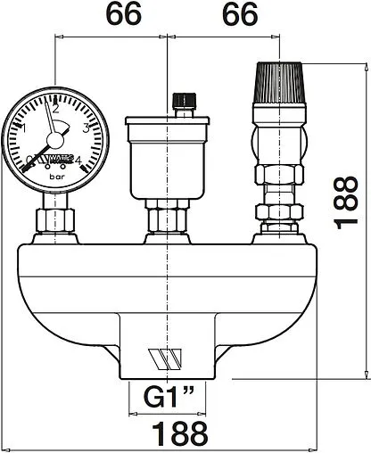 Группа безопасности котла до 50 кВт 1&quot; 3 бар WATTS KSG 30G 10005216