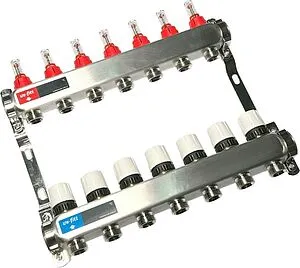 Группа коллекторная с расходомерами 7 отводов 1&quot;в/в x ¾&quot;ек Uni-fitt TECHNO 450W4307, 4