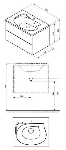 Тумба под умывальник подвесная Ravak SD Rosa II 76 белый/капучино X000001295
