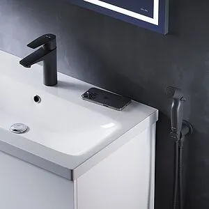 Смеситель для раковины с гигиеническим душем Am.Pm Gem чёрный матовый F90A03022 Смеситель для раковины с гигиеническим душем Am.Pm Gem чёрный матовый F90A03022, 3