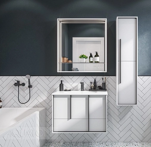 Тумба под умывальник подвесная Aquaton Ривьера 80 белый матовый 1A239001RVX20